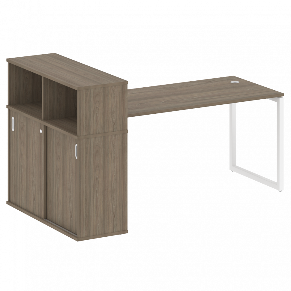 Metal System Quattro Стол письменный с шкафом-купе на О-образном м/к 40БО.РС-СШК-3.4 Т Вяз Благородн Metal System Quattro Стол письменный с шкафом-купе на О-образном м/к 40БО.РС-СШК-3.4 Т Вяз Благородн