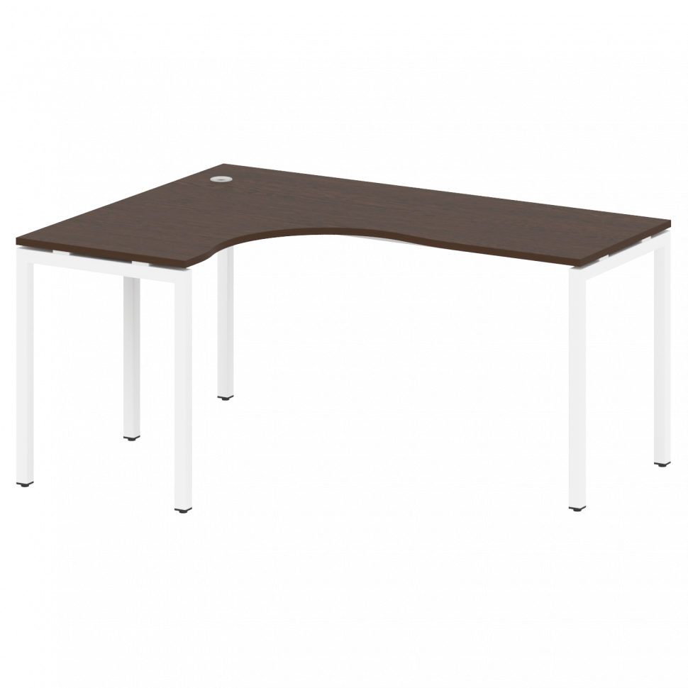 Metal System Quattro Стол криволинейный левый на П-образном м/к 40БП.СА-4 (L) Венге Цаво/Металл Белы Metal System Quattro Стол криволинейный левый на П-образном м/к 40БП.СА-4 (L) Венге Цаво/Металл Белы