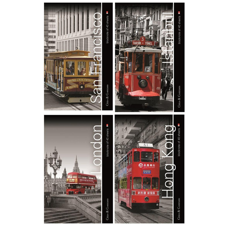 Блокнот ГОРОДА А5 40л на гребне в ассорт 3-40-463 Д