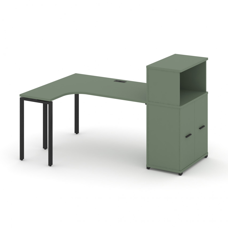 Concept Стол эргономичный с опорным распаш. шкафом с надставкой низ. CN.SA-213(L) B Кобо/Металл Чер Concept Стол эргономичный с опорным распаш. шкафом с надставкой низ. CN.SA-213(L) B Кобо/Металл Чер