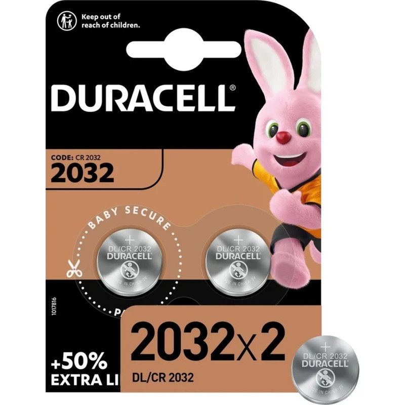 Батарейка Duracell CR2032 BL2 Lithium 3V (2/20/200) 2шт/уп