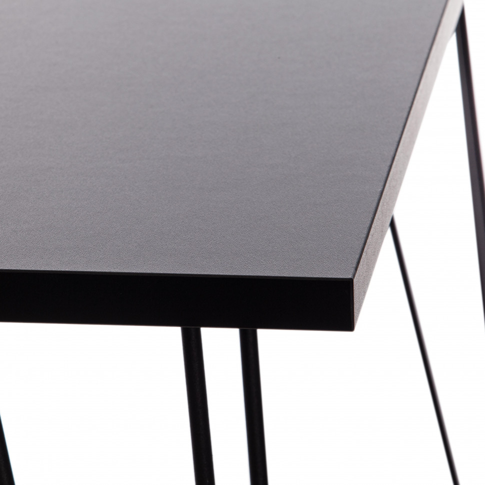 Стол STAR ЛДСП/металл, 110х70х75 см, черный топ/черные ножки