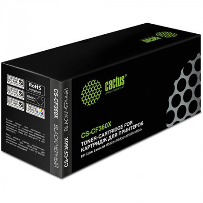 Картридж лазерный CACTUS (CS-CF360X) для HP LaserJet Pro M552dn/M553dn/M553n, черный, ресурс 12500 стр.