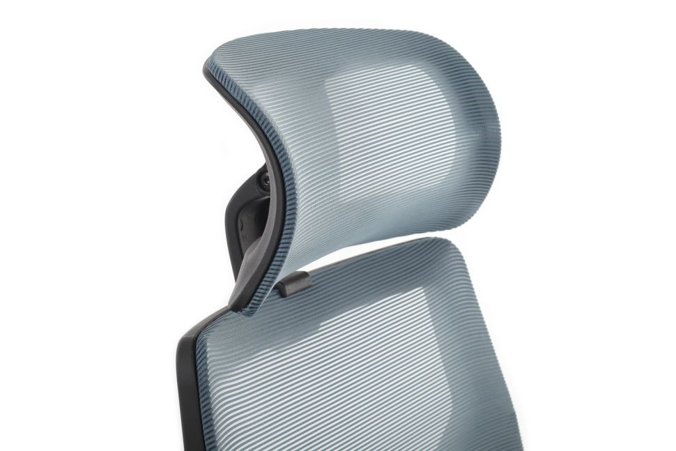 Кресло OLIVER W-203AC Чёрный пластик/Синяя сетка 64-64-115*123