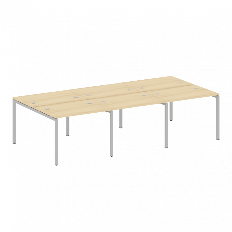 Metal System Quattro Рабочая станция на 6 раб. мест на П-образном м/к 40БП.СМ-6.1 Акация Лорка/Метал Metal System Quattro Рабочая станция на 6 раб. мест на П-образном м/к 40БП.СМ-6.1 Акация Лорка/Метал