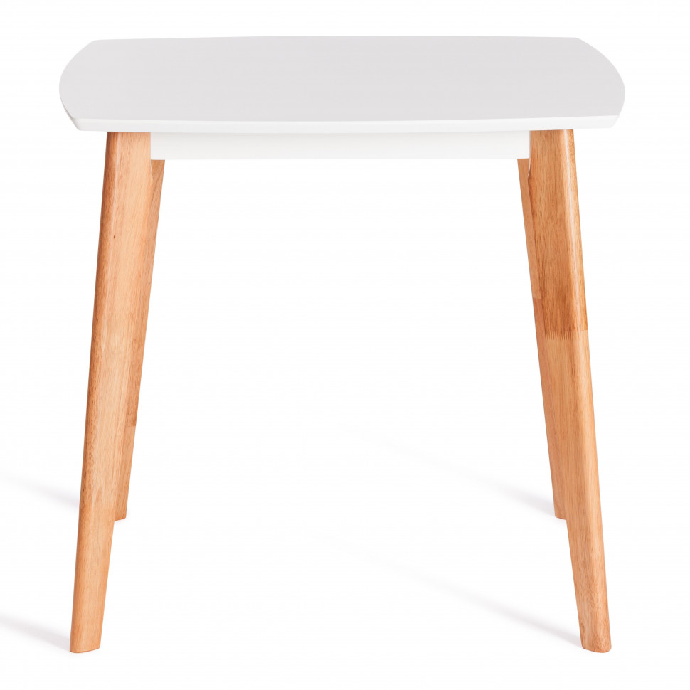 Стол обеденный Claire квадратный столешница МДФ, опоры дерево гевея, белый / натуральное дерево, 80 x 80 x 75см