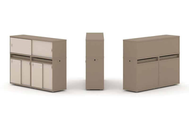 Estetica Набор №6. Тумба двойная+низкая надставка ES.NB.2N-6 Латте/Капучино 1500*410*1135