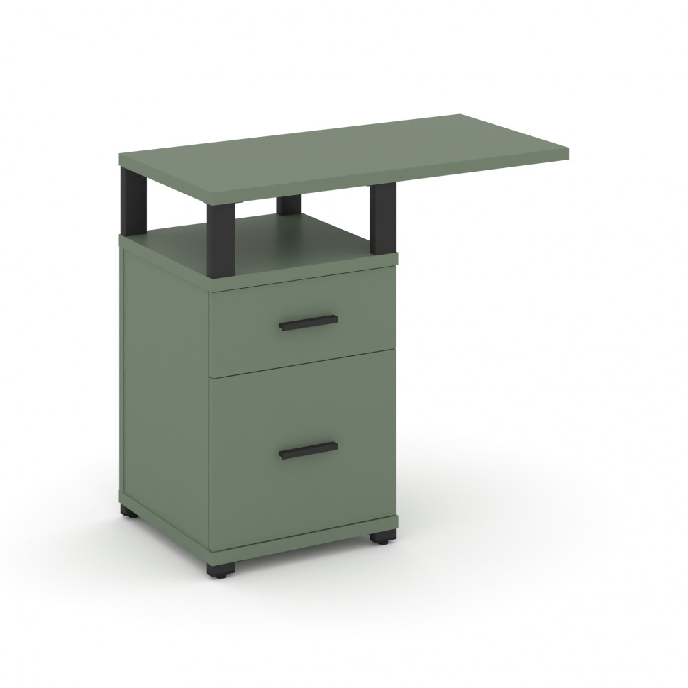 Concept Тумба приставная узкая 1 ящ.+1 распаш. фасад с надставкой широкой CN.TUS-004 B Кобо/Металл Ч