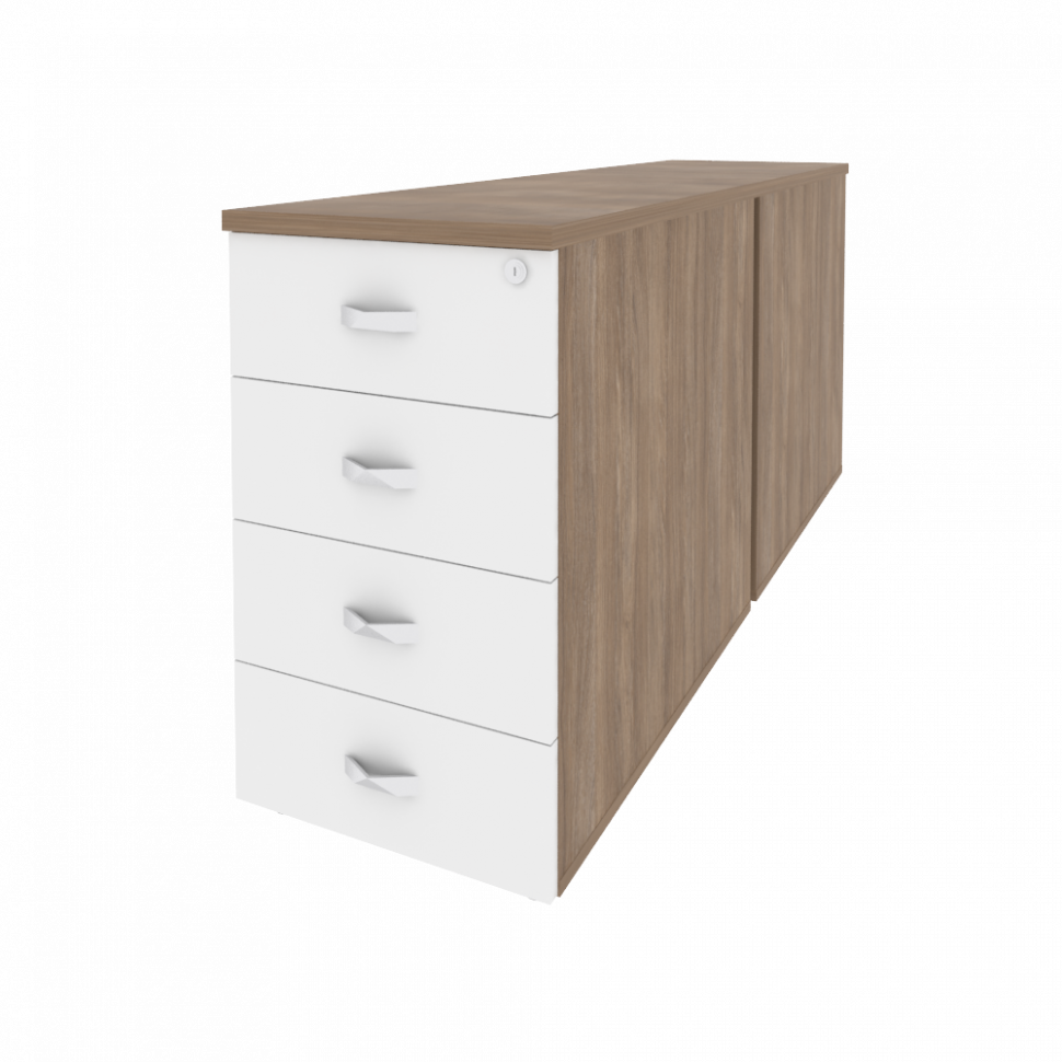 Onix Тумба двойная приставная/опорная O.TPO-2.8 Дуб Аризона/Белый Бриллиант 432*1635*750