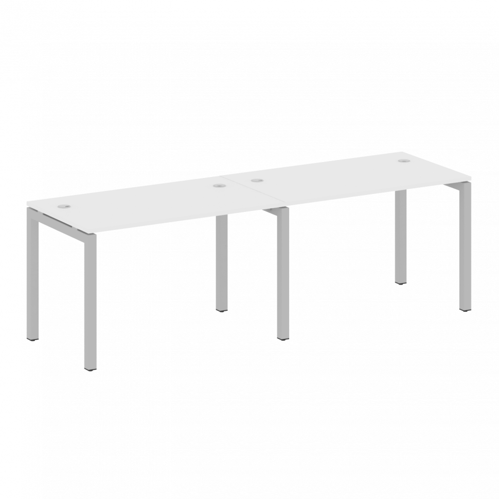 Metal System Quattro Рабочая станция на 2 места на П-образном м/к 50БП.СМ-2.2 Белый/Металл Серый 240