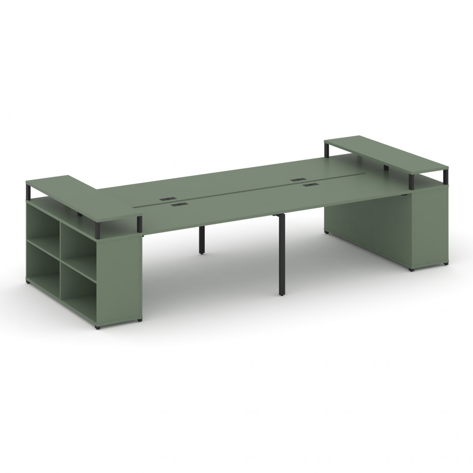 Concept Рабочая станция с опорными стеллажами с верх. горизонтами CN.DRS-251 Кобо/Металл Черный 3600 Concept Рабочая станция с опорными стеллажами с верх. горизонтами CN.DRS-251 Кобо/Металл Черный 3600