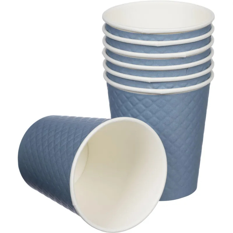 Стакан одноразовый бум двухслойный d-80мм 250мл Waffle Denim (25шт/уп)