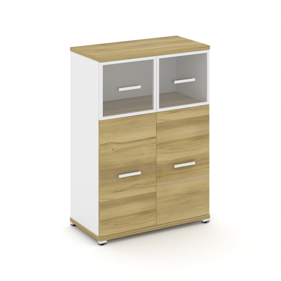 Concept Шкаф 1 широкая секция, 3 ниши CN.STS-314 RPW W Дуб Винченцо/Белый Бриллиант/Металл Белый/Про