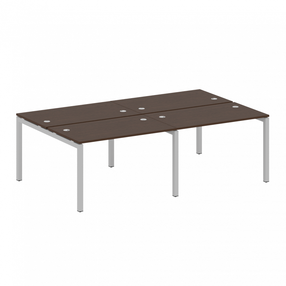 Metal System Quattro Рабочая станция на 4 места на П-образном м/к 50БП.СМ-4.2 Венге Цаво/Металл Серы