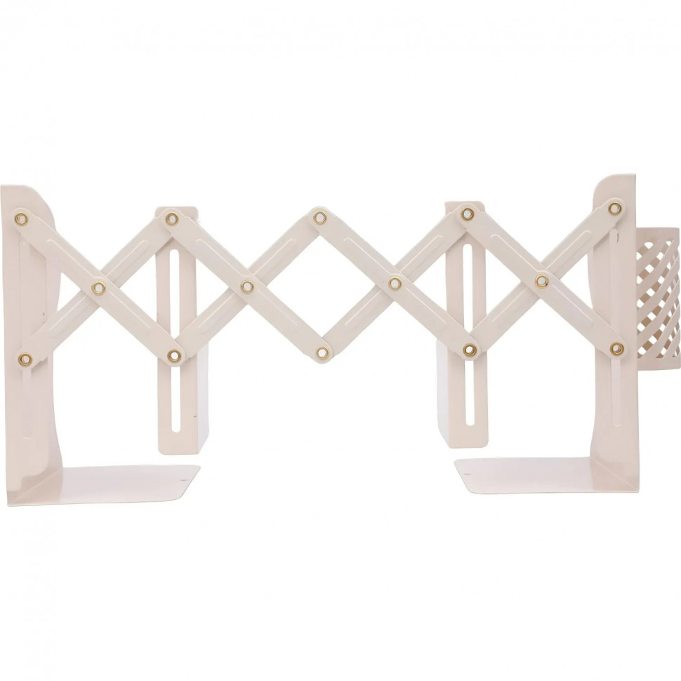 Подставка для книг и учебников раздвижная со стаканом, бежевая Подставка для книг и учебников раздвижная со стаканом, бежевая