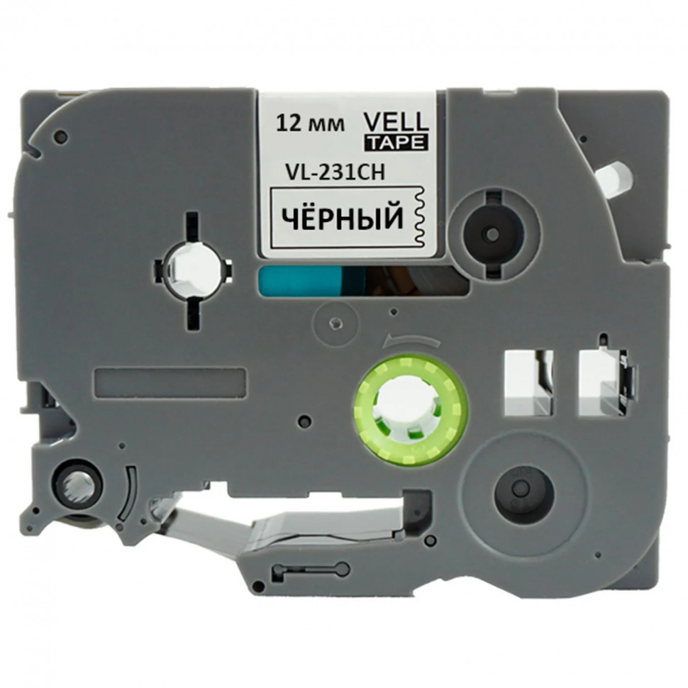 Картридж Vell VL-231CH(с чипом, 12 мм, черный на белом) PT-100E/100ECH/D200
