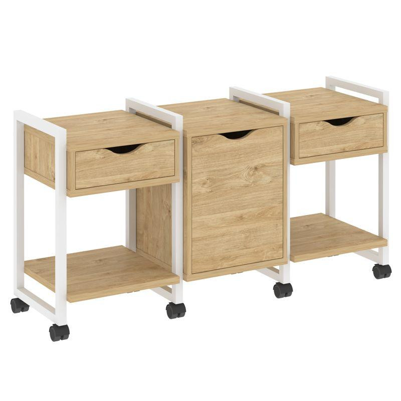 Loft Тумба на колесных опорах VR.L-TN-6.K Тиквуд Светлый/Металл Белый 1440*460*767 Loft Тумба на колесных опорах VR.L-TN-6.K Тиквуд Светлый/Металл Белый 1440*460*767