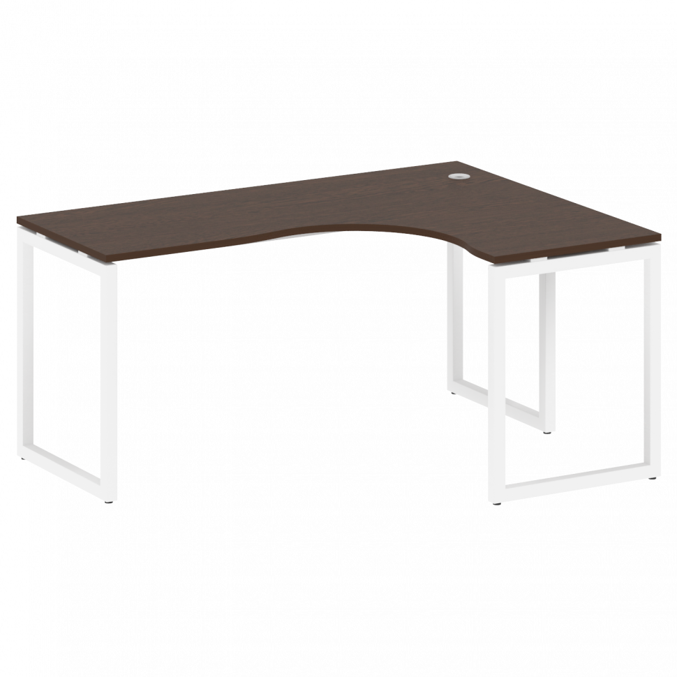 Metal System Quattro Стол криволинейный правый на О-образном м/к 40БО.СА-4 (R) Венге Цаво/Металл Бел
