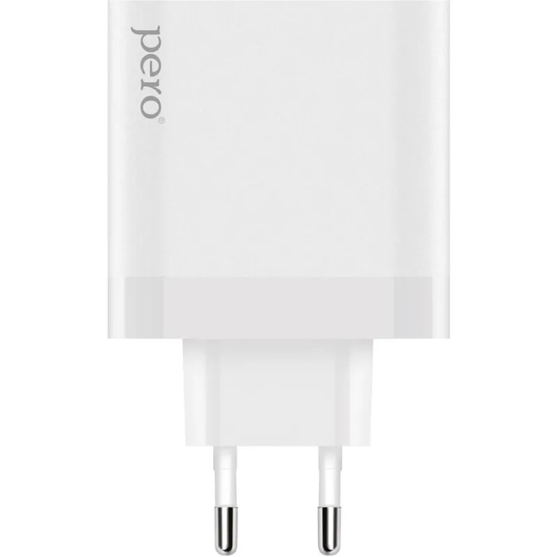 Зарядное устройство сетевое PERO TC15 USB-A QC3.0 + USB-C PD, 65W белый