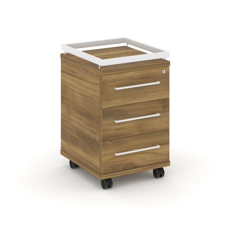 Rift Тумба мобильная усиленная + рамка RF.TM-003 Сандал Янтарный/Металл Белый/Белый Ручки 416*460*66