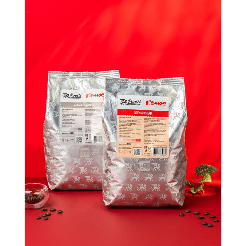 Кофе в зернах Poetti Комус Aroma Platinum, упаковка 1кг