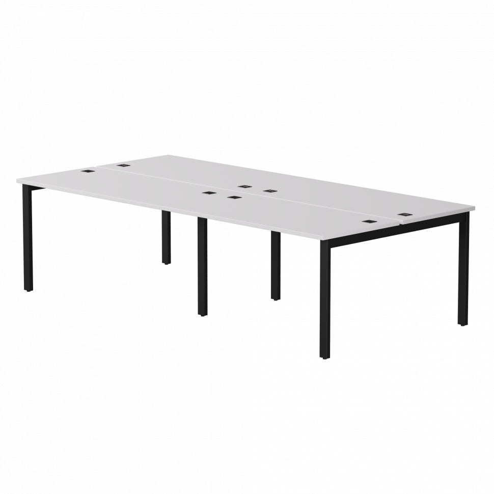 Бенч-система на 4 места Everprof EVO (ЭВО) на металлокаркасе 3160х670(1370)x755 Белый/Черный