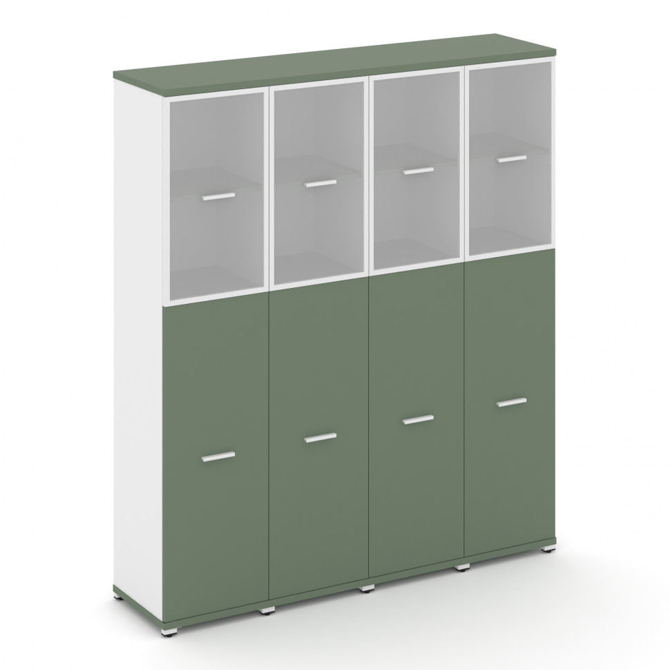 Concept Шкаф 4 узкие секции, 5 ниш CN.STU-545 RMW W Кобо/Белый Бриллиант/Металл Белый/Сатин 1668*420