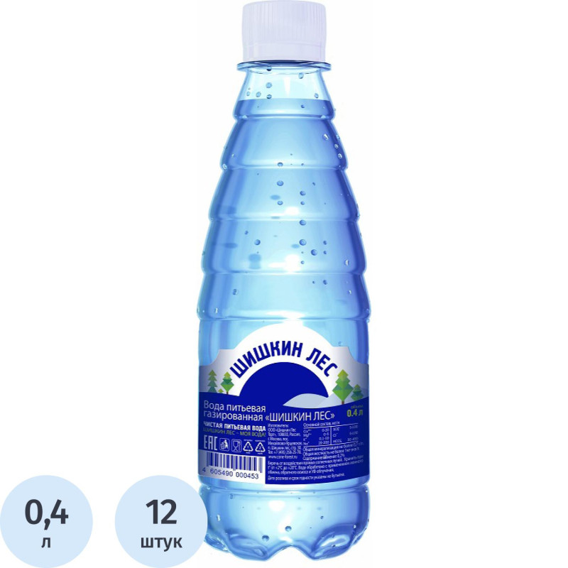 Вода питьевая Шишкин Лес газированная пэт, 0,4л