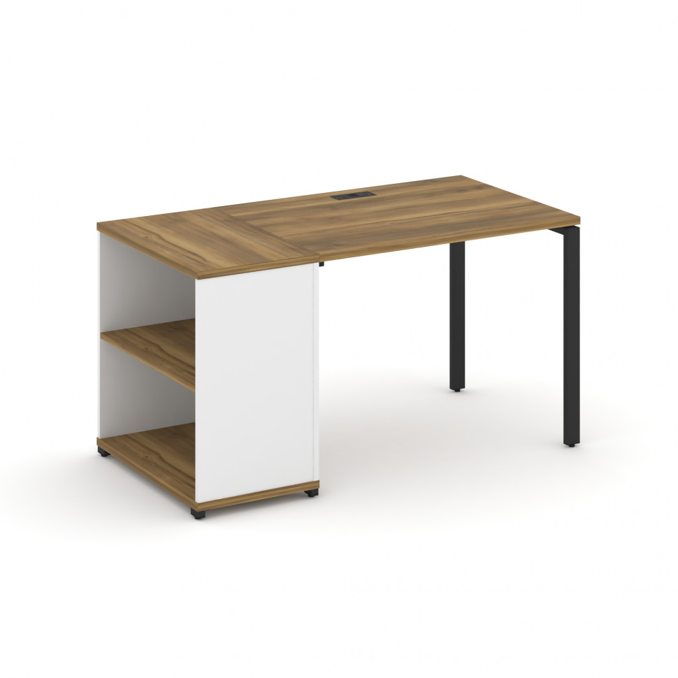 Concept Стол рабочий с опорным стеллажом CN.SP-201 Сандал Янтарный/Белый Бриллиант/Металл Черный 140