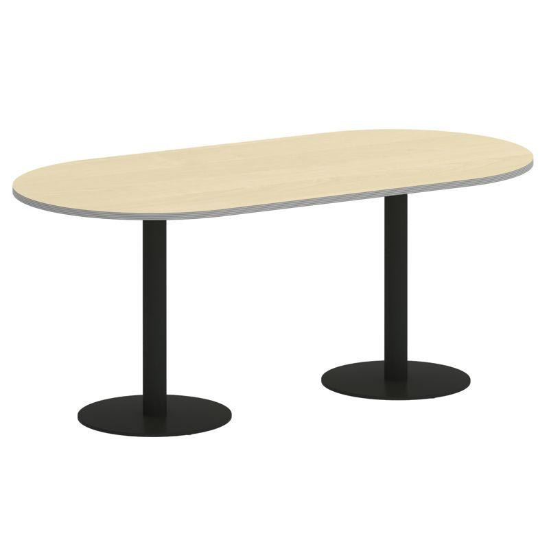 Riva Стол овальный А.СПРГ-3 Клен Металлик New/Металл Черный 1800*900*750