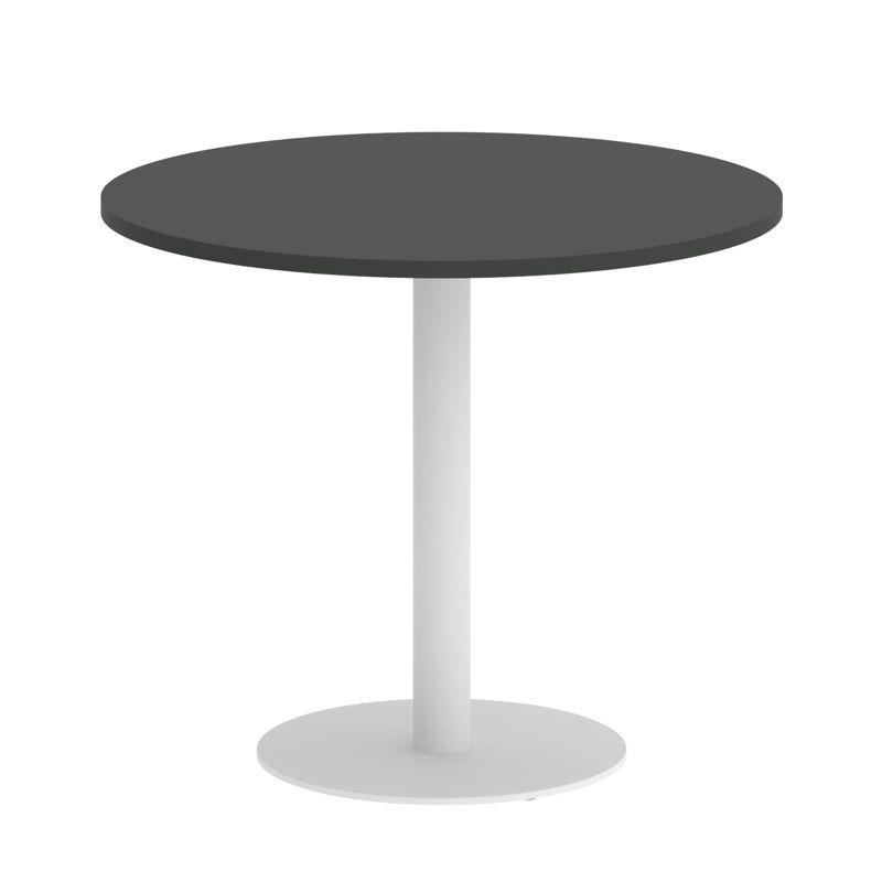 Riva Стол круглый А.СПРГ-1 Антрацит NEW/Металл Белый 900*900*750