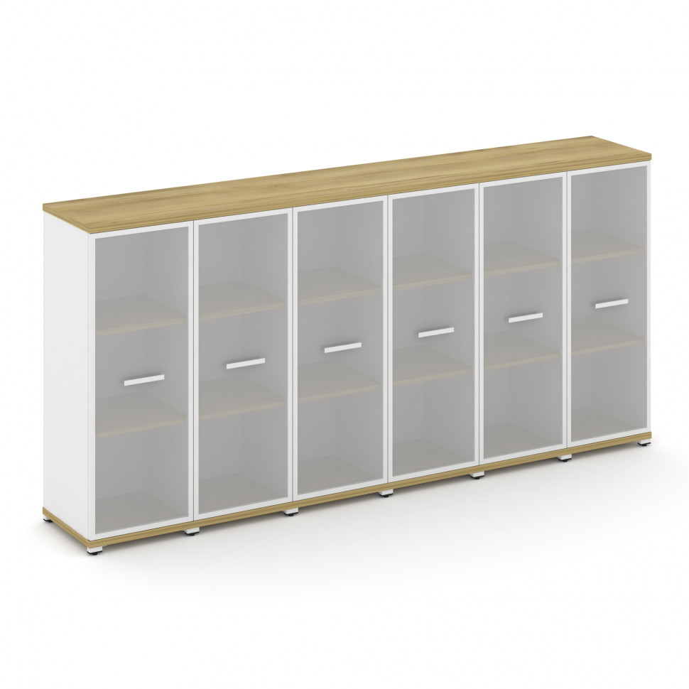 Concept Шкаф 6 узких секций, 3 ниши CN.STU-366 RMW W Дуб Винченцо/Белый Бриллиант/Металл Белый/Сатин