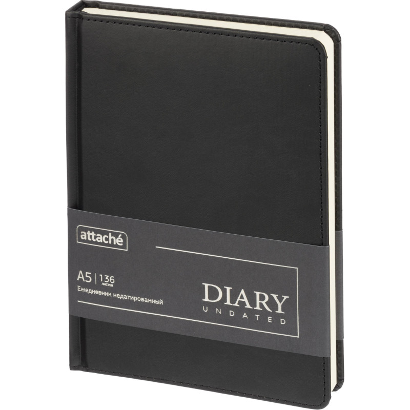 Ежедневник недатированный ATTACHE Classic А5, 140х200мм, 136л, черный