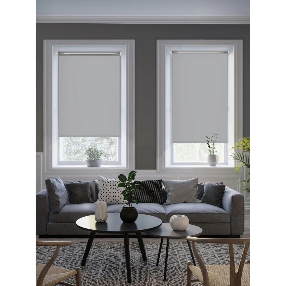 Рулонная штора Комус Мебель blackout silver 537837 V2, 100х160, серый