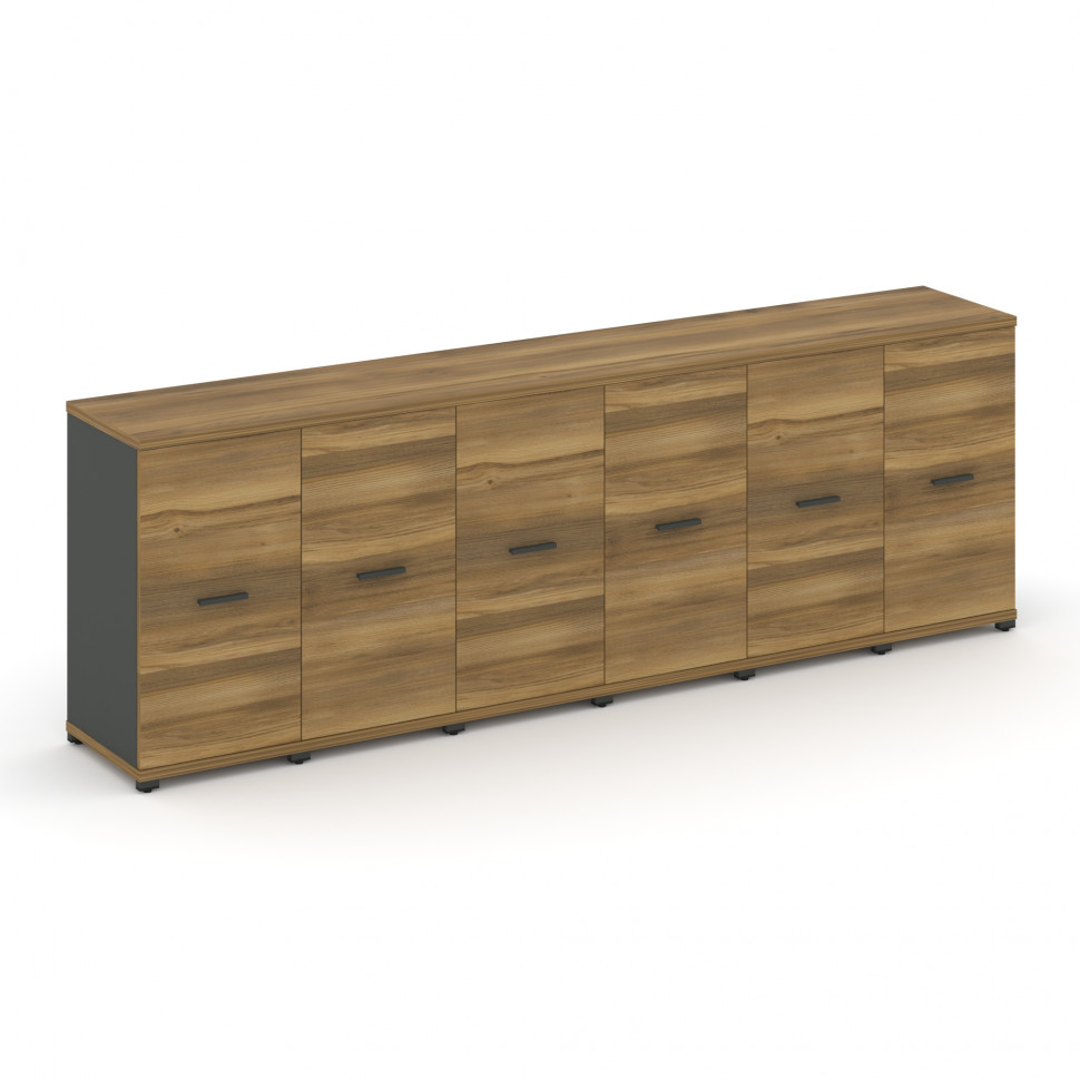 Concept Шкаф 6 узких секций, 2 ниши CN.STU-263 A Сандал Янтарный/Антрацит/Металл Антрацит 2500*420*8