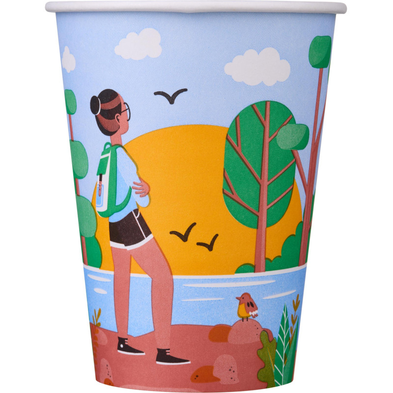 Стакан одноразовый бум односл. 350 мл d-90мм Природа (MIX) 50шт/уп