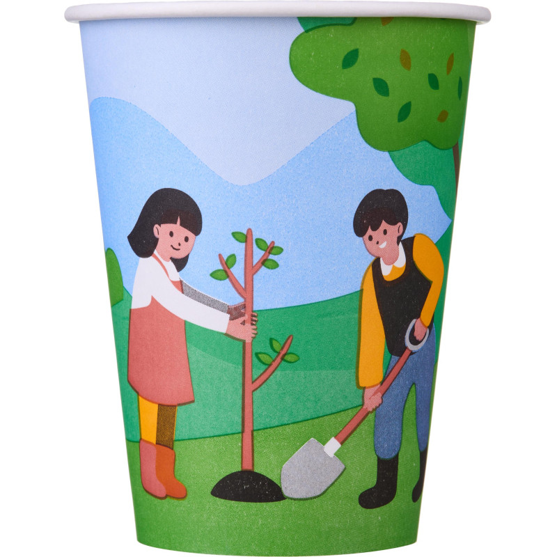 Стакан одноразовый бум односл. 350 мл d-90мм Природа (MIX) 50шт/уп