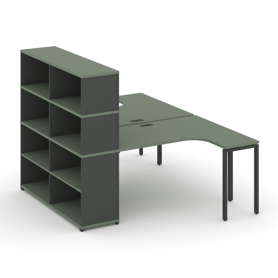 Concept Рабочая станция с опорным стеллажом с надставкой выс. CN.DSA-208 Кобо/Антрацит/Металл Антрац