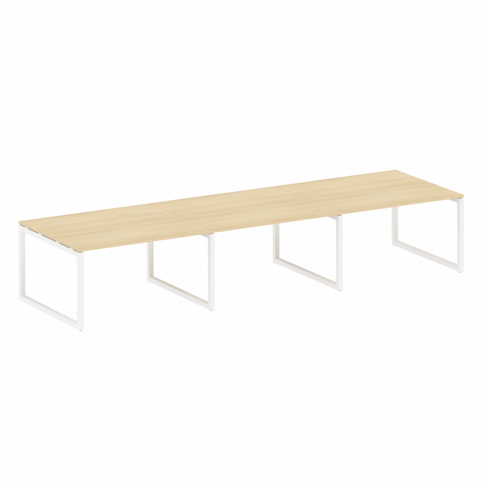 Metal System Quattro Переговорный стол (3 столешницы) на О-оразном м/к 50БО.ПРГ-3.3 Акация Лорка/Мет