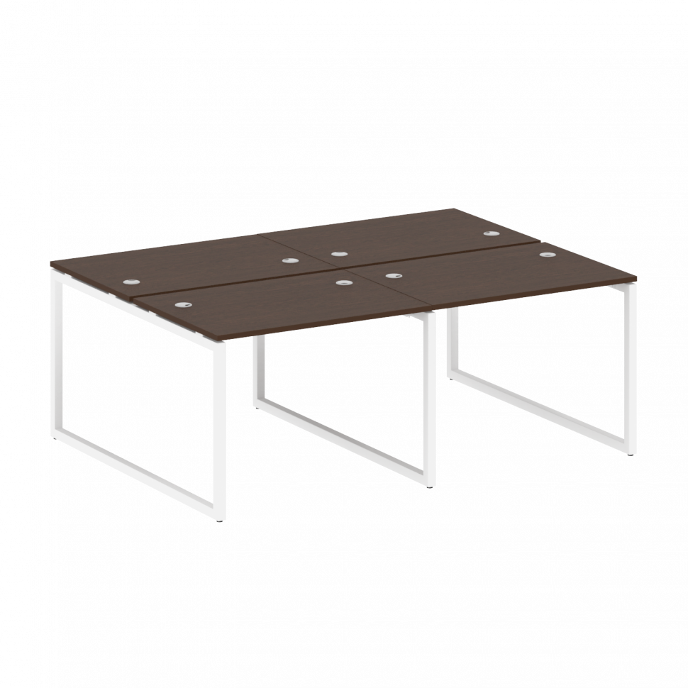 Metal System Quattro Рабочая станция на 4 места на О-образном м/к 40БО.СМ-4.1 Венге Цаво/Металл Белы