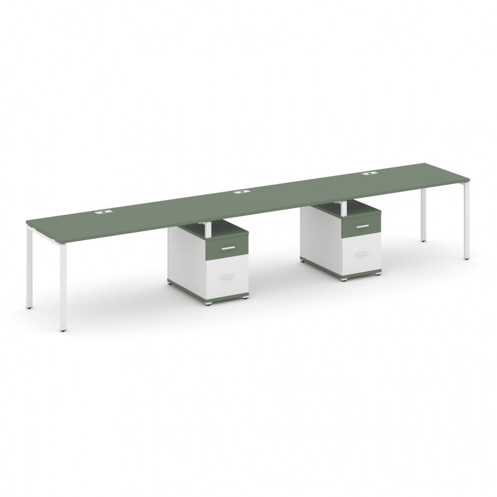 Concept Рабочая станция 3 места с 2 опорными тумбами CN.ORS-338 W Кобо/Белый Бриллиант/Металл Белый Concept Рабочая станция 3 места с 2 опорными тумбами CN.ORS-338 W Кобо/Белый Бриллиант/Металл Белый