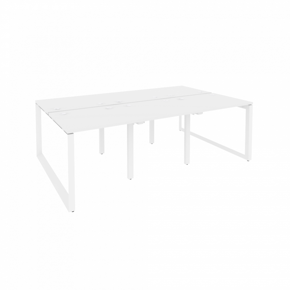 Onix Рабочая станция на О-образном м/к O.MO-D.RS-6.0.7 Белый Бриллиант/Металл Белый 2340*1475*750