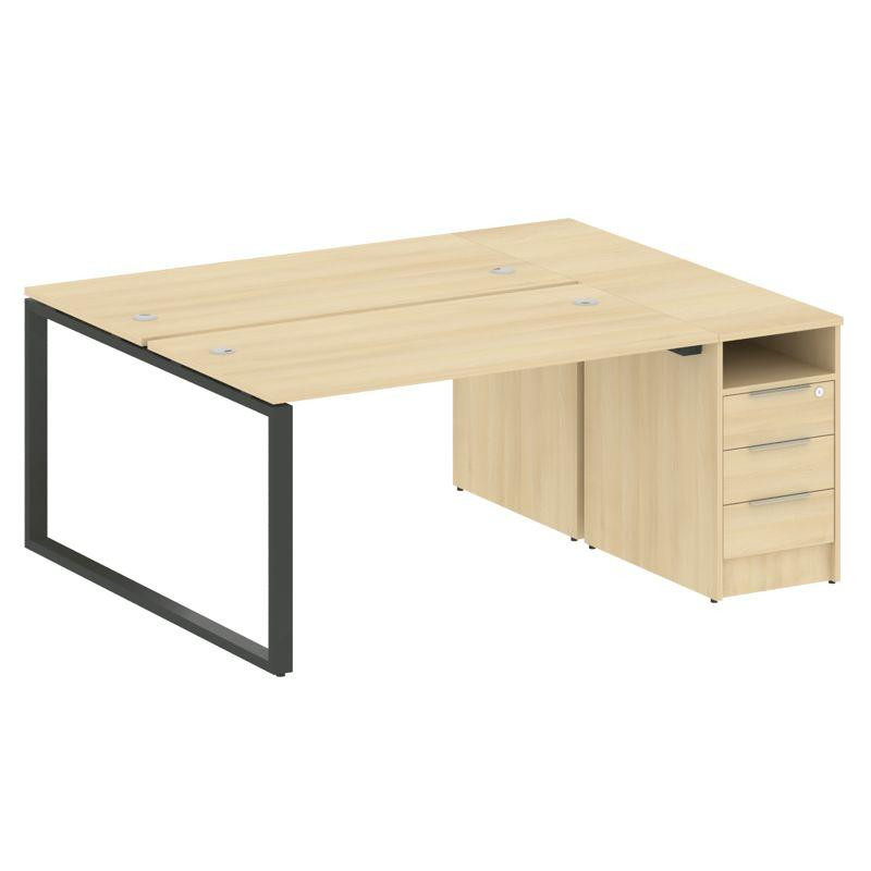 Metal System Рабочая станция с тумбой на О-образном м/к БО.РС-СТП-2.3 Акация Лорка/Металл Антрацит 1