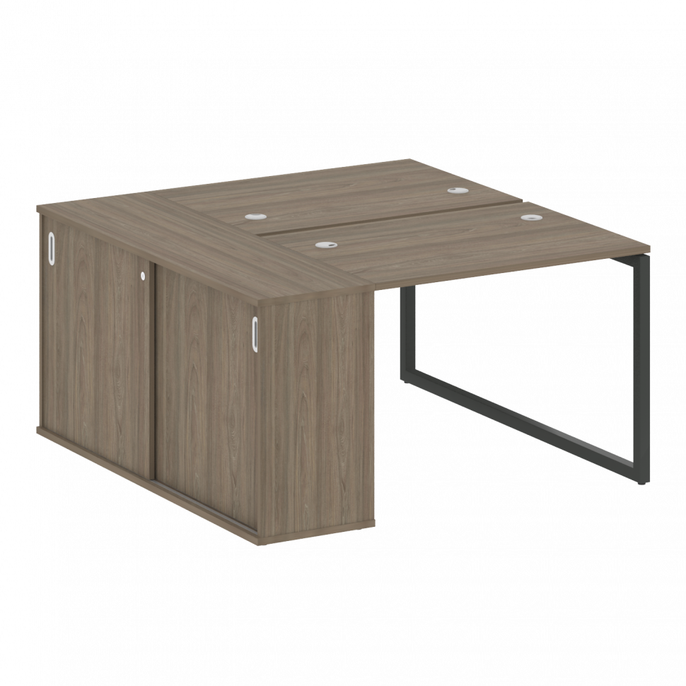 Metal System Quattro Рабочая станция с шкафом-купе на О-образном м/к 40БО.РС-СШК-1.1 Т Вяз Благородн