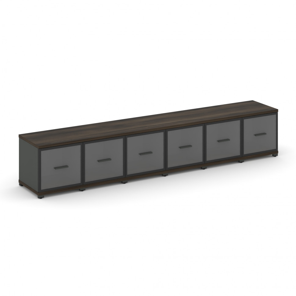 Concept Шкаф 6 узких секций, 1 ниша CN.STU-163 RPB A Дуб Мали/Антрацит/Металл Антрацит/Прозрачный 25