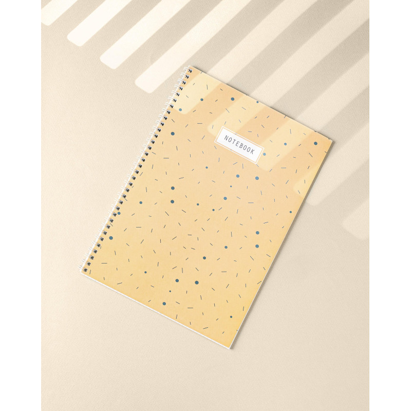 Бизнес-тетрадь Flakes yellow обложка УФ лак, спираль, А4, 48л, клетка