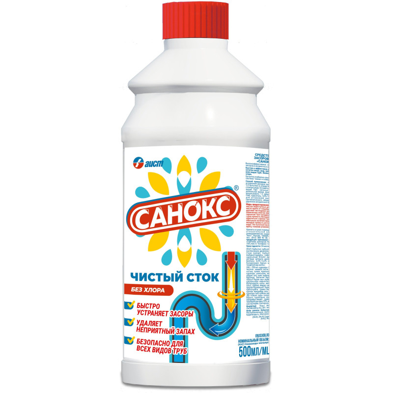 Средство для прочистки труб Санокс-чистый сток 500мл_СПб