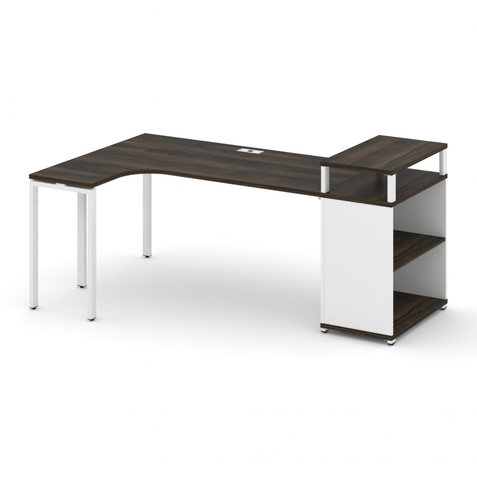 Concept Стол эргономичный с опорным стеллажом с верх. горизонтом CN.SA-204(L) Дуб Мали/Белый Бриллиа