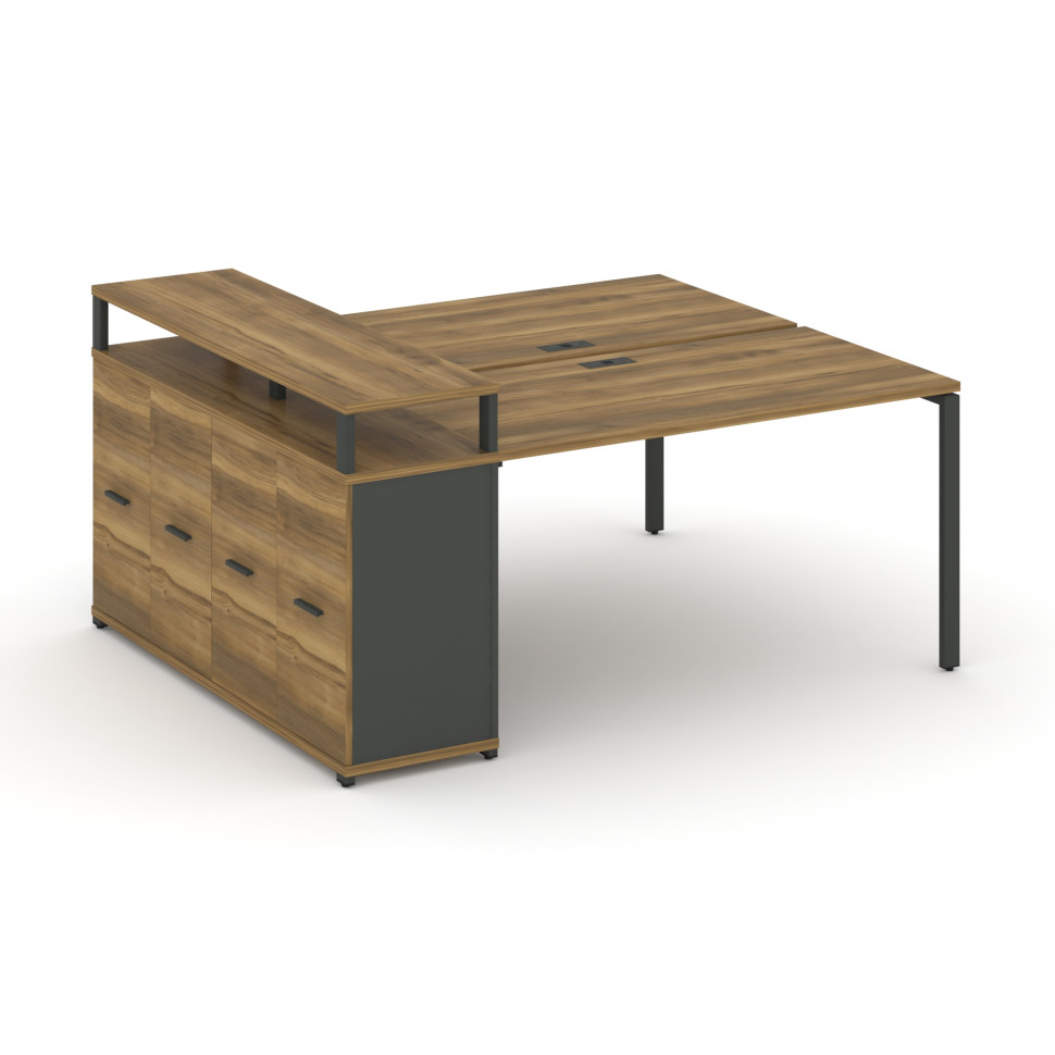 Concept Рабочая станция с опорным распаш. шкафом с верх. горизонтом  CN.DRS-222 A Сандал Янтарный/Ан