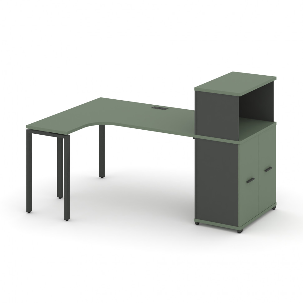 Concept Стол эргономичный с опорным распаш. шкафом с надставкой низ. CN.SA-214(L) A Кобо/Антрацит/М Concept Стол эргономичный с опорным распаш. шкафом с надставкой низ. CN.SA-214(L) A Кобо/Антрацит/М